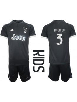 Juventus Gleison Bremer #3 Ausweichtrikot für Kinder 2023-24 Kurzarm (+ Kurze Hosen)